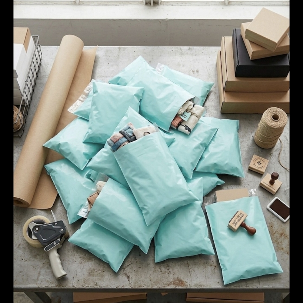 New Premium Teal Poly Mailers (20 ct) 7.8" x 13.7" - Tear-Proof & Waterproof